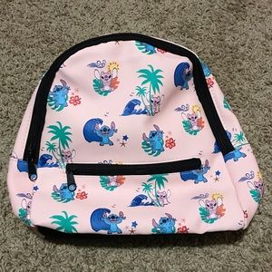 New Disney Bioworld Stitch & Angel Tropical Print Mini Backpack